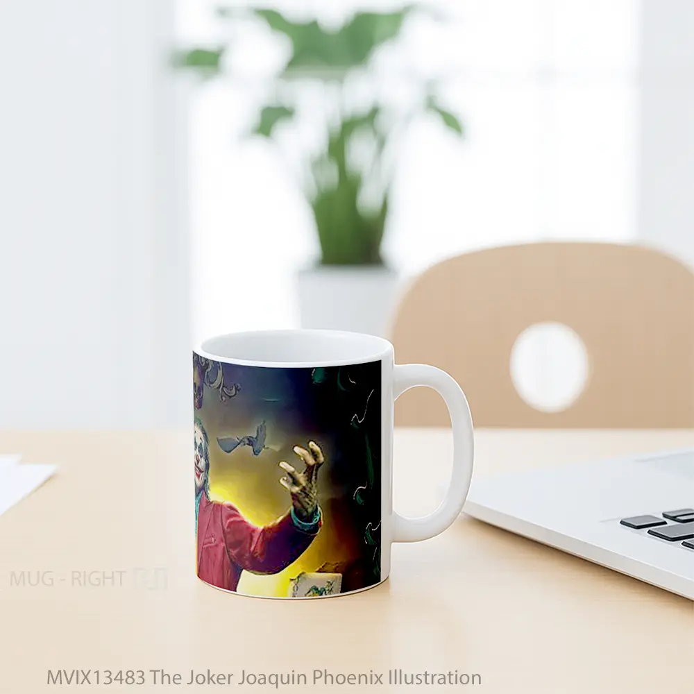 Mug The Joker Joaquin Phoenix Illustration Gelas Superhero - All-side / Desain