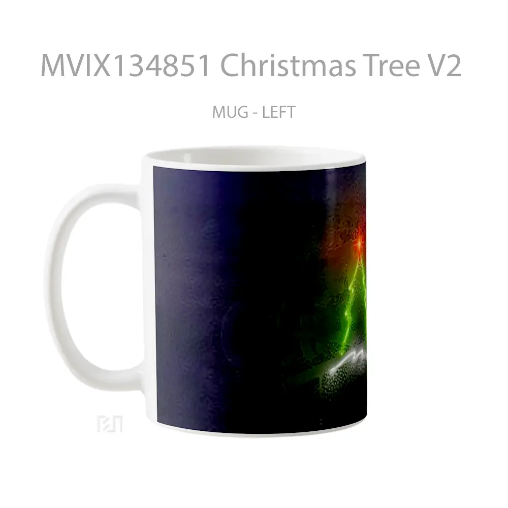 Mug Christmas Tree V2 Gelas Pemandangan Alam - All-side / Desain