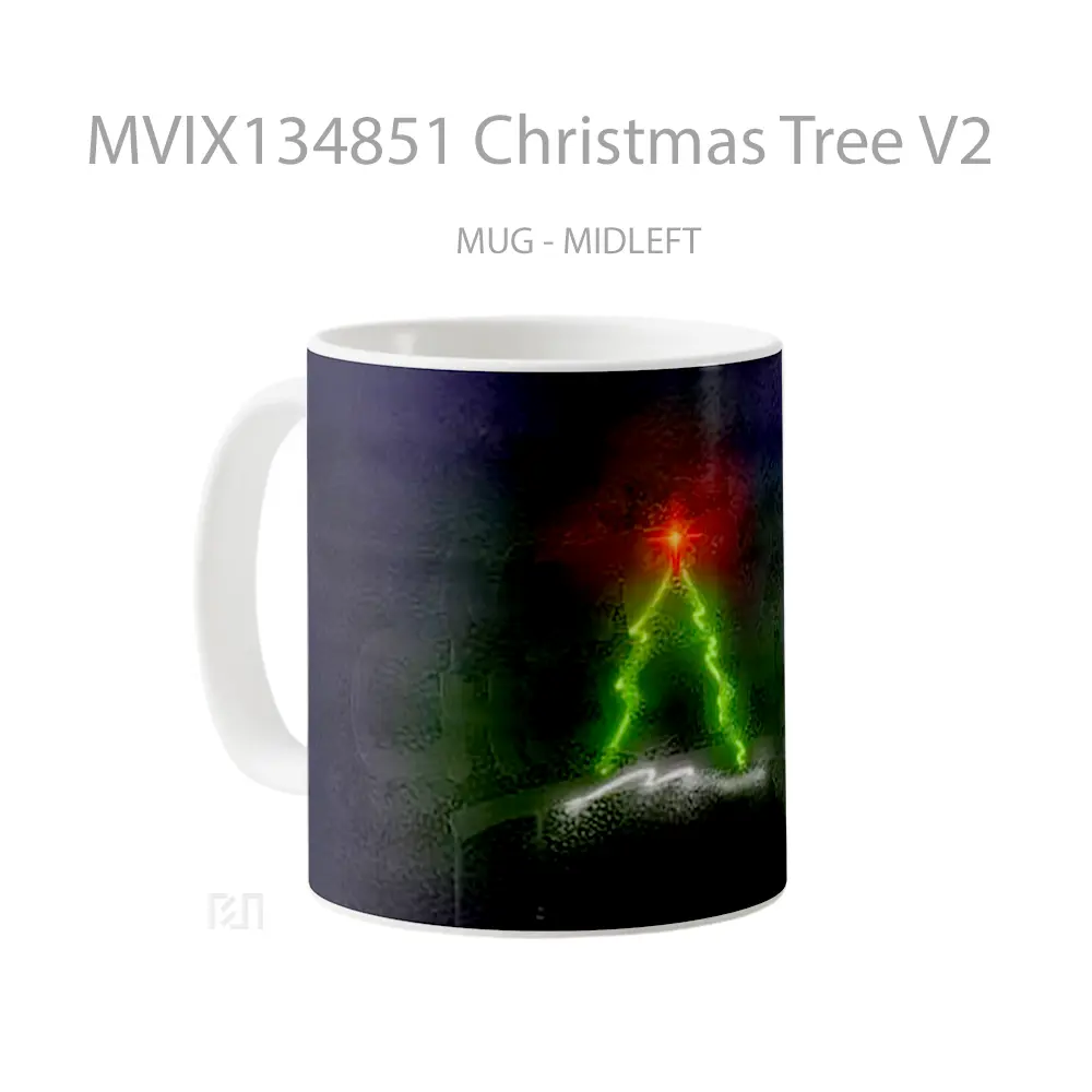 Mug Christmas Tree V2 Gelas Pemandangan Alam - All-side / Desain