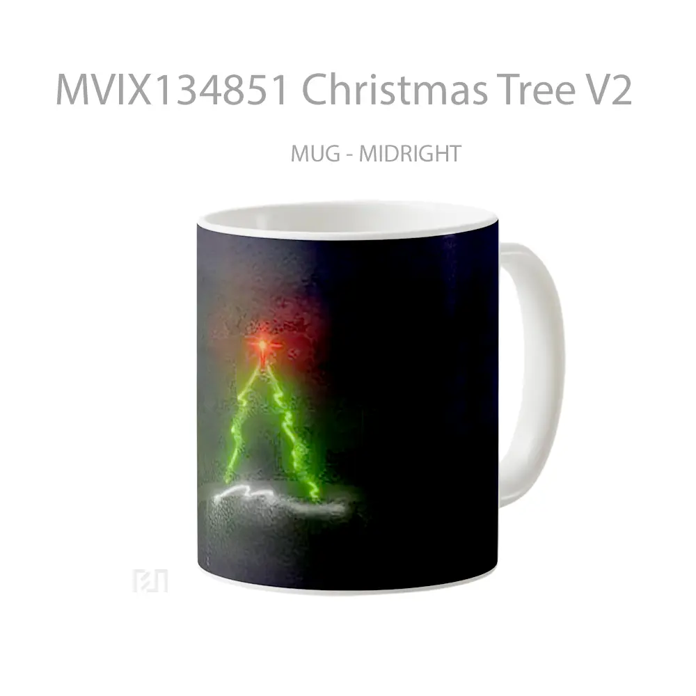 Mug Christmas Tree V2 Gelas Pemandangan Alam - All-side / Desain