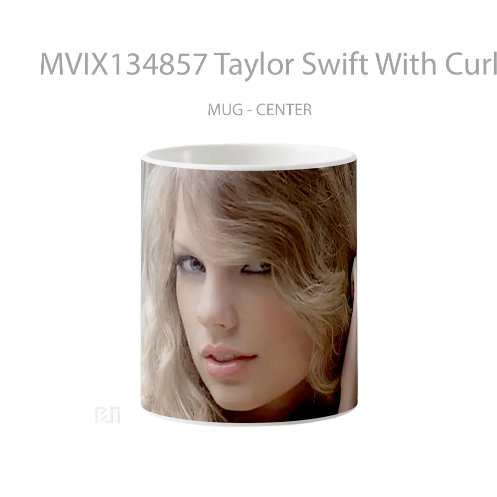 Mug Taylor Swift With Curly Hair Gelas Selebriti