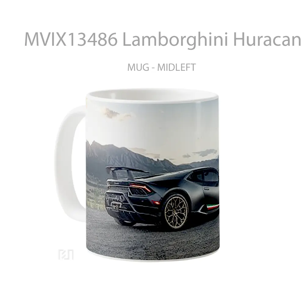 Mug Lamborghini Huracan Performante V1 Cangkir Mobil - All-side / Desain