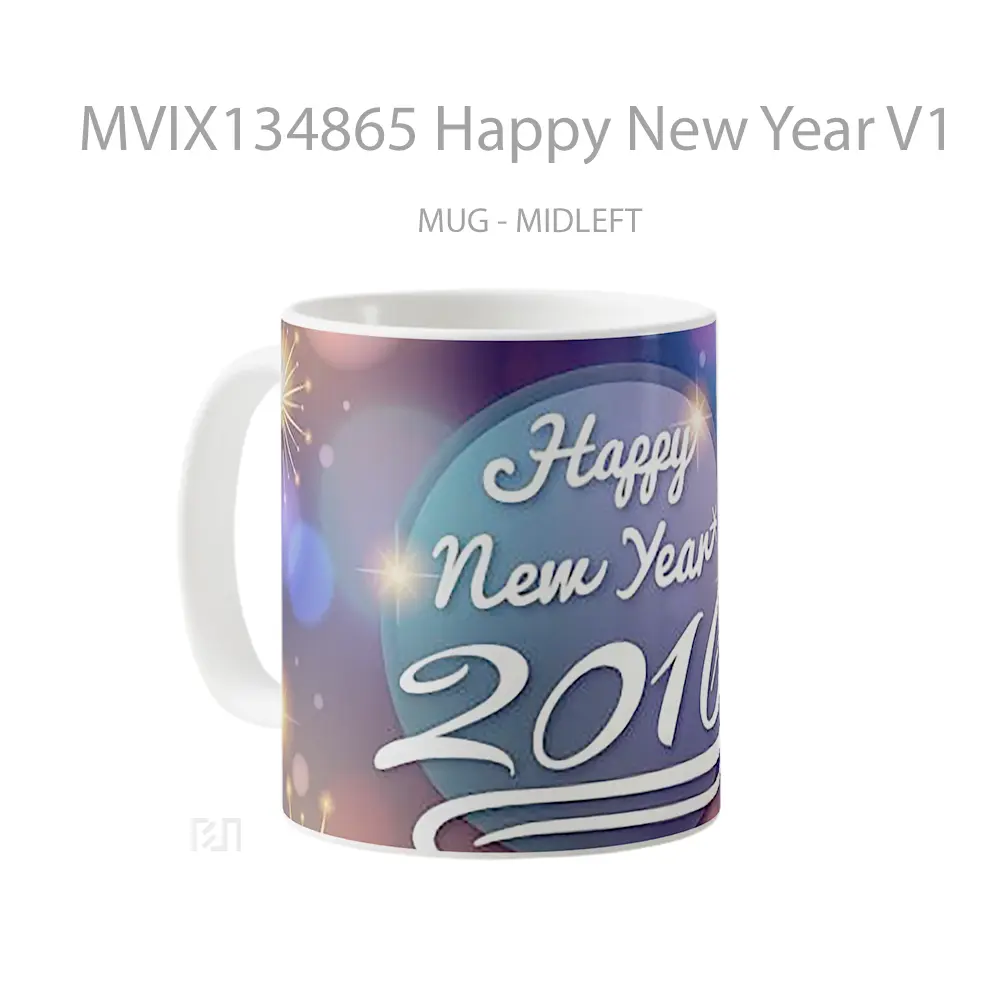 Mug Happy New Year V1 Gelas Keramik Unik - All-side / Desain
