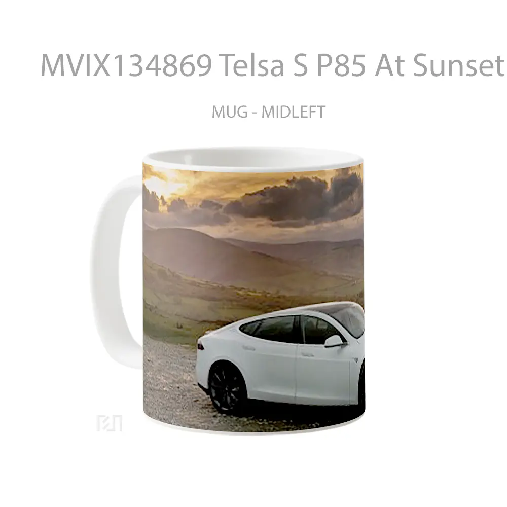 Mug Telsa S P85 At Sunset Gelas Pemandangan Alam - All-side / Desain