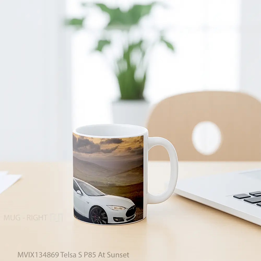 Mug Telsa S P85 At Sunset Gelas Pemandangan Alam - All-side / Desain