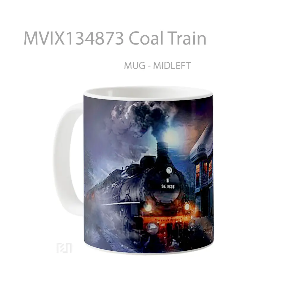 Mug Coal Train Gelas Keramik Unik - All-side / Desain