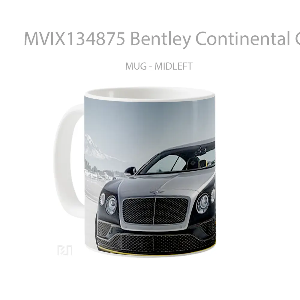 Mug Bentley Continental Gt Black Cangkir Mobil - All-side / Desain