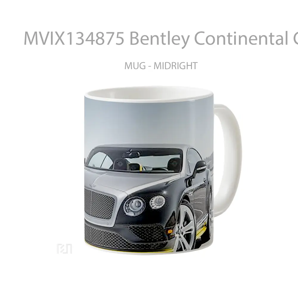 Mug Bentley Continental Gt Black Cangkir Mobil - All-side / Desain