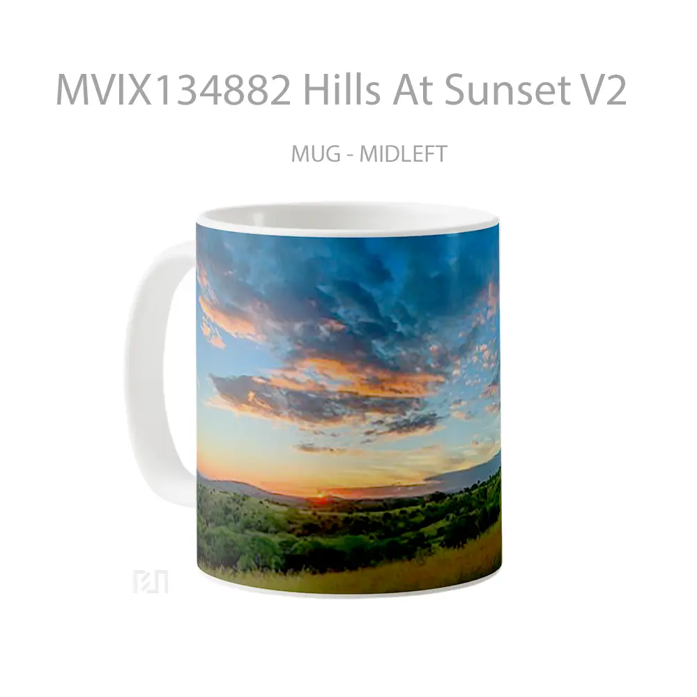 Mug Hills At Sunset V2 Gelas Pemandangan Alam - All-side / Desain
