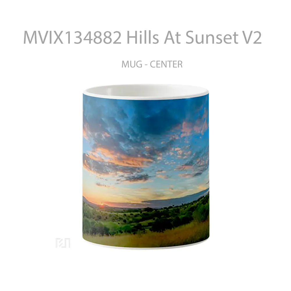 Mug Hills At Sunset V2 Gelas Pemandangan Alam