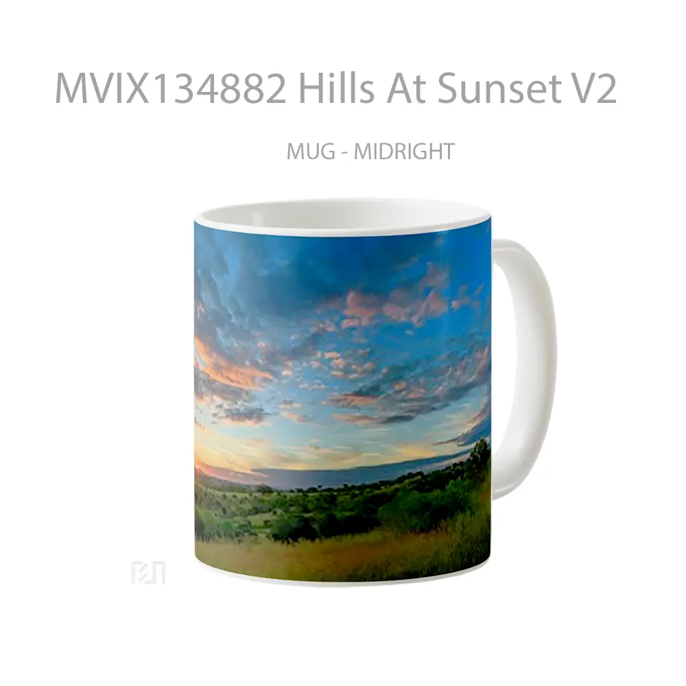 Mug Hills At Sunset V2 Gelas Pemandangan Alam - All-side / Desain