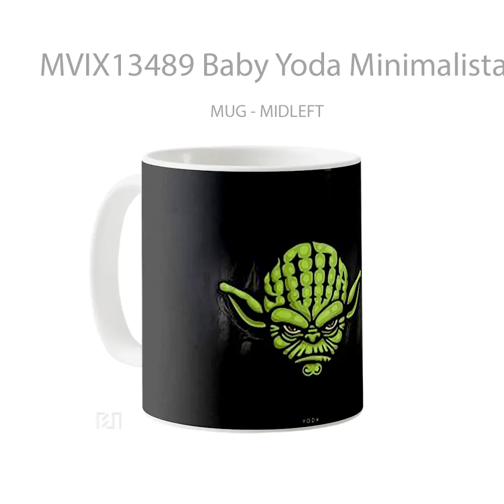 Mug Baby Yoda Minimalista Gelas Star Wars - All-side / Desain
