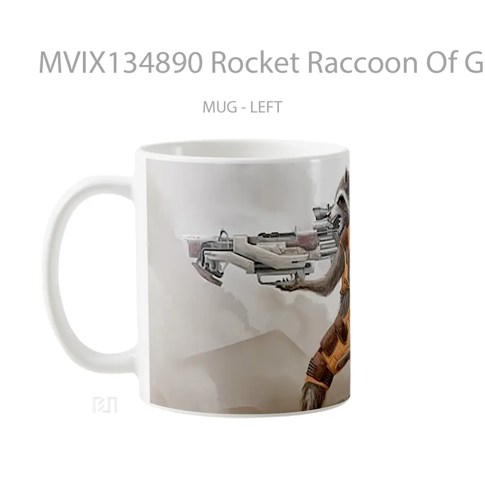Mug Rocket Raccoon Of Guardians Of The Galaxy Gelas Superhero - All-side / Desain