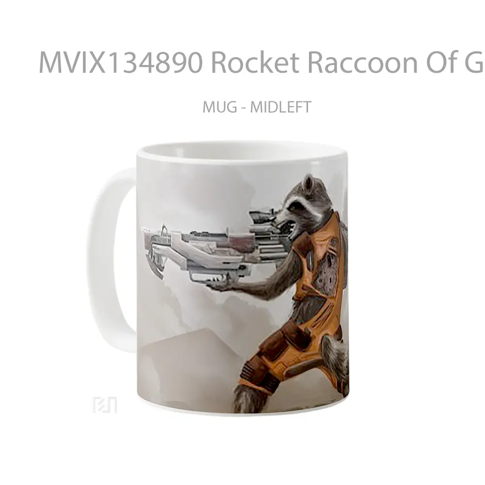 Mug Rocket Raccoon Of Guardians Of The Galaxy Gelas Superhero - All-side / Desain