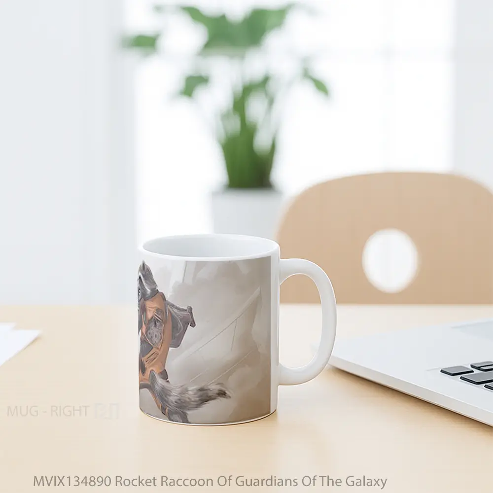 Mug Rocket Raccoon Of Guardians Of The Galaxy Gelas Superhero - All-side / Desain