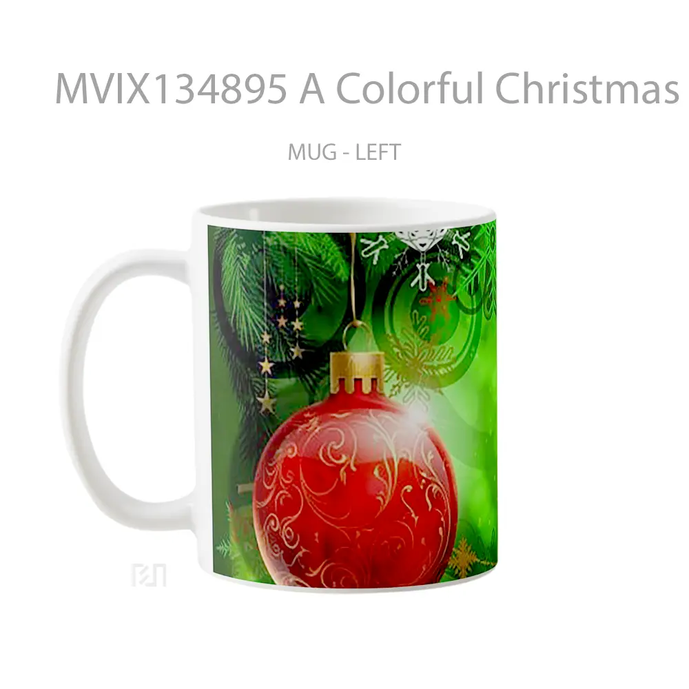 Mug A Colorful Christmas Gelas Keramik Unik - All-side / Desain