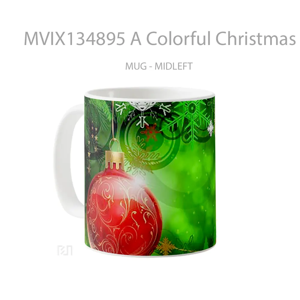 Mug A Colorful Christmas Gelas Keramik Unik - All-side / Desain