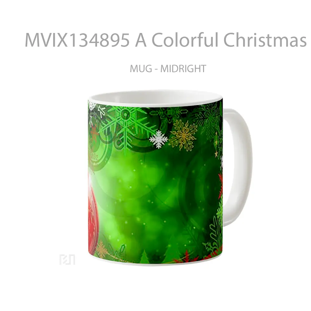 Mug A Colorful Christmas Gelas Keramik Unik - All-side / Desain