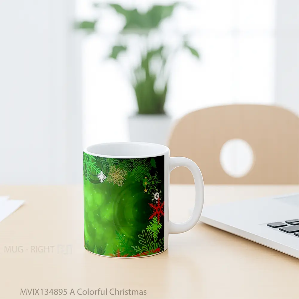 Mug A Colorful Christmas Gelas Keramik Unik - All-side / Desain
