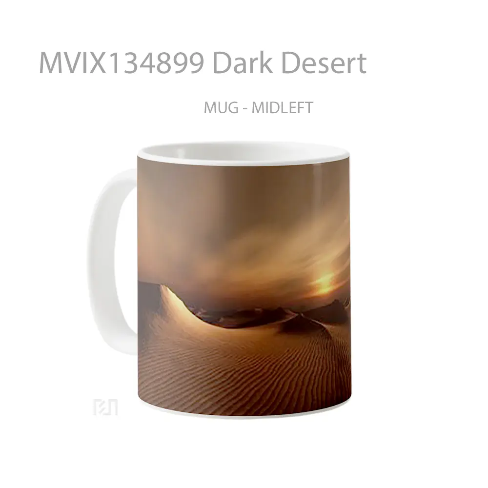 Mug Dark Desert Gelas Pemandangan Alam - All-side / Desain