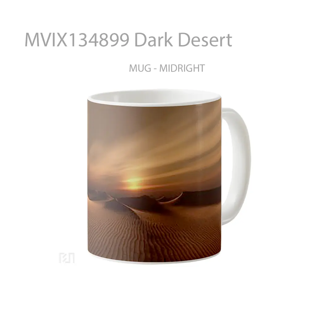 Mug Dark Desert Gelas Pemandangan Alam - All-side / Desain