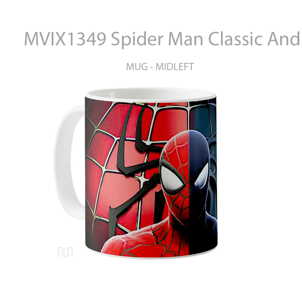Mug Spider Man Classic And Symbiote Gelas Superhero - All-side / Desain