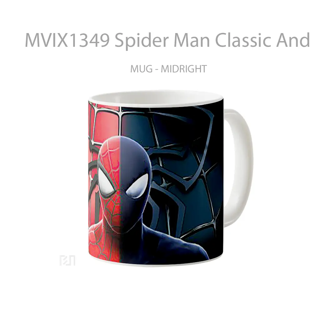 Mug Spider Man Classic And Symbiote Gelas Superhero - All-side / Desain