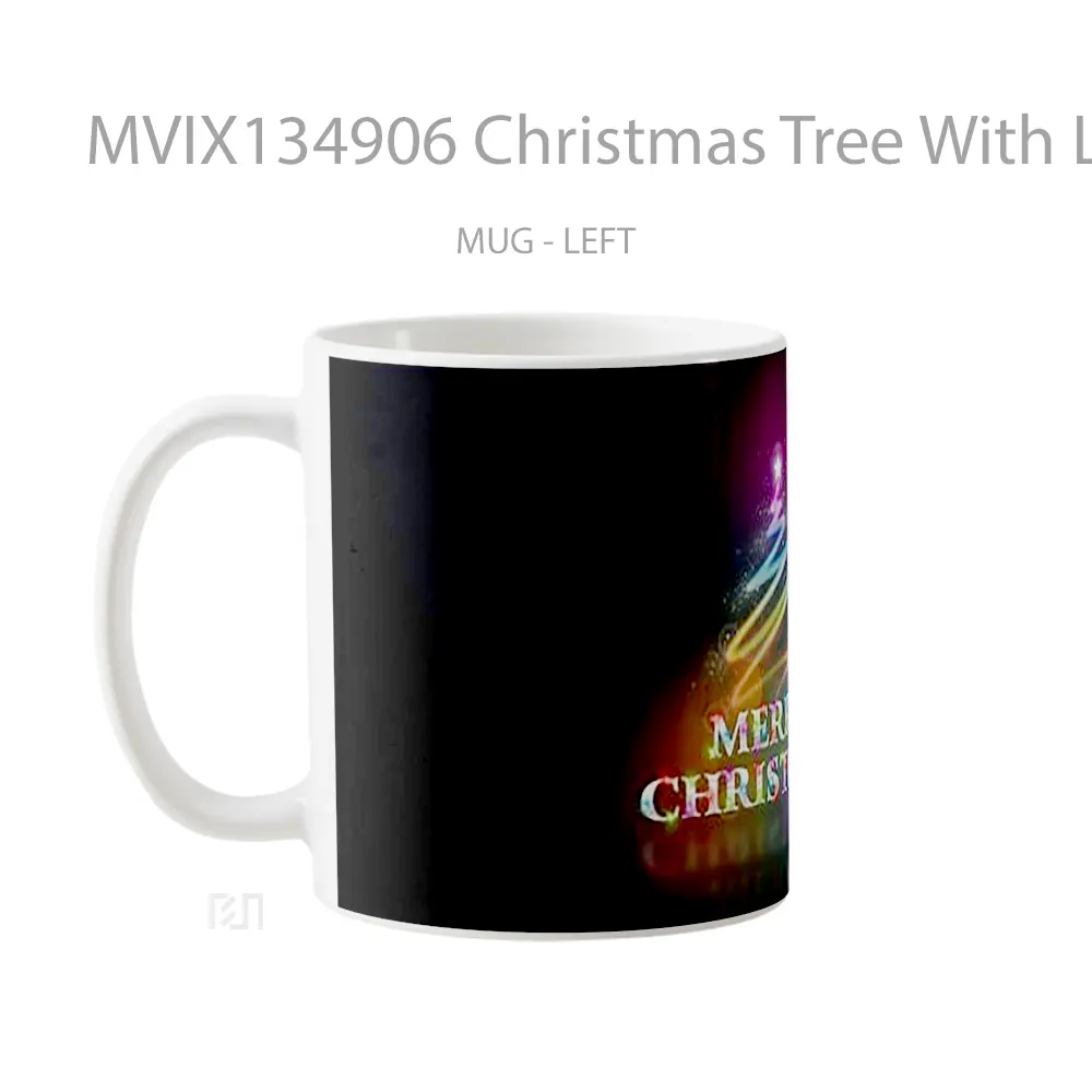 Mug Christmas Tree With Lights Gelas Pemandangan Alam - All-side / Desain