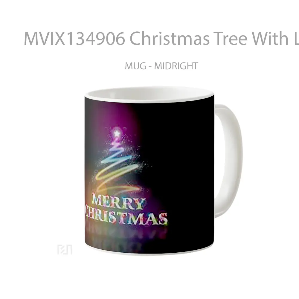 Mug Christmas Tree With Lights Gelas Pemandangan Alam - All-side / Desain