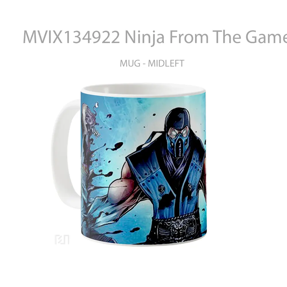 Mug Ninja From The Game Mortal Kombat Cangkir Gamer - All-side / Desain
