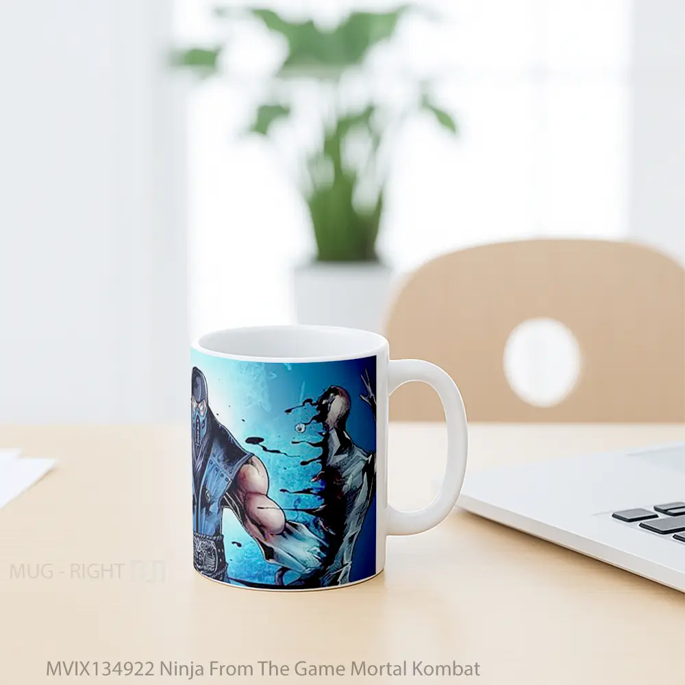 Mug Ninja From The Game Mortal Kombat Cangkir Gamer - All-side / Desain