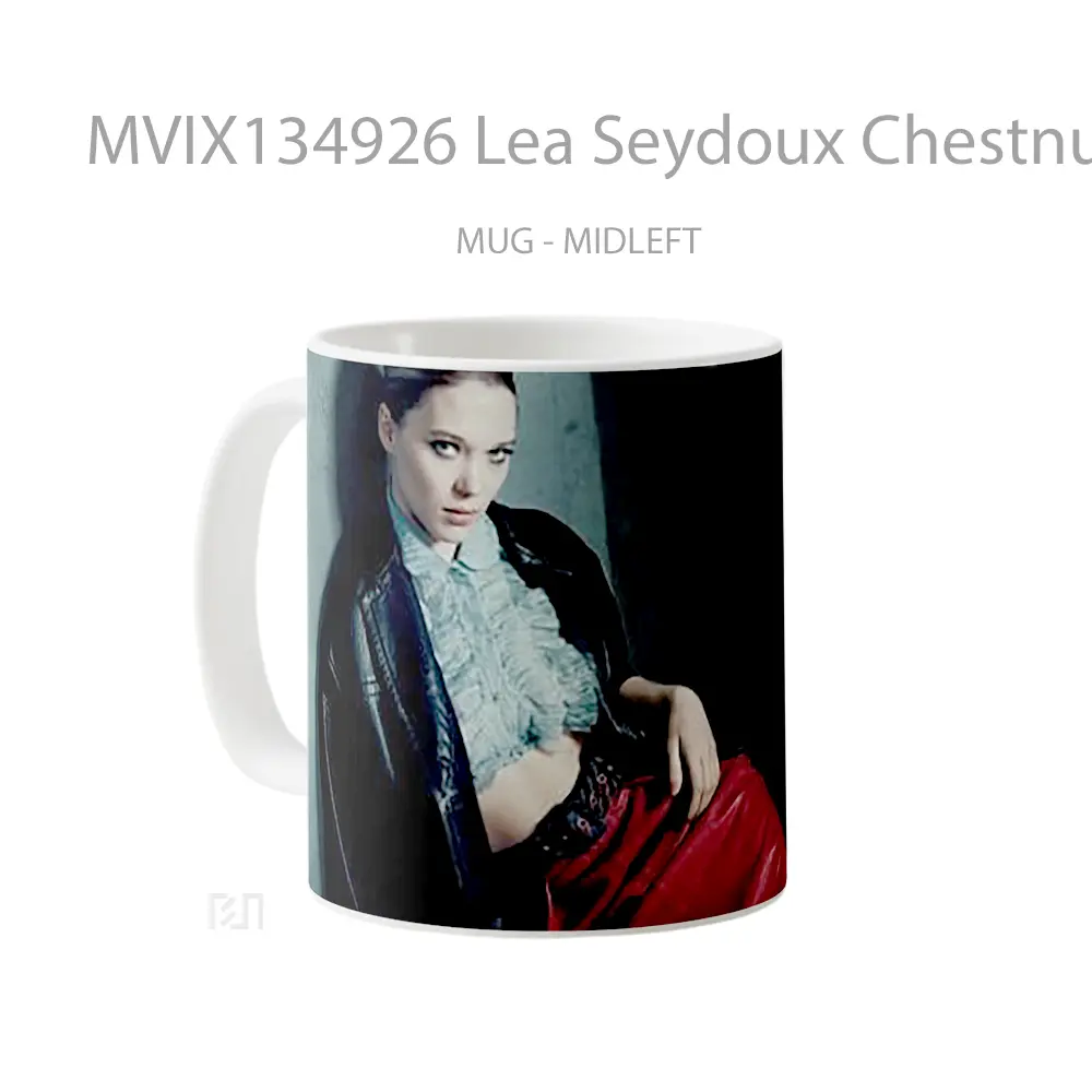 Mug Lea Seydoux Chestnut Gelas Keramik Unik - All-side / Desain