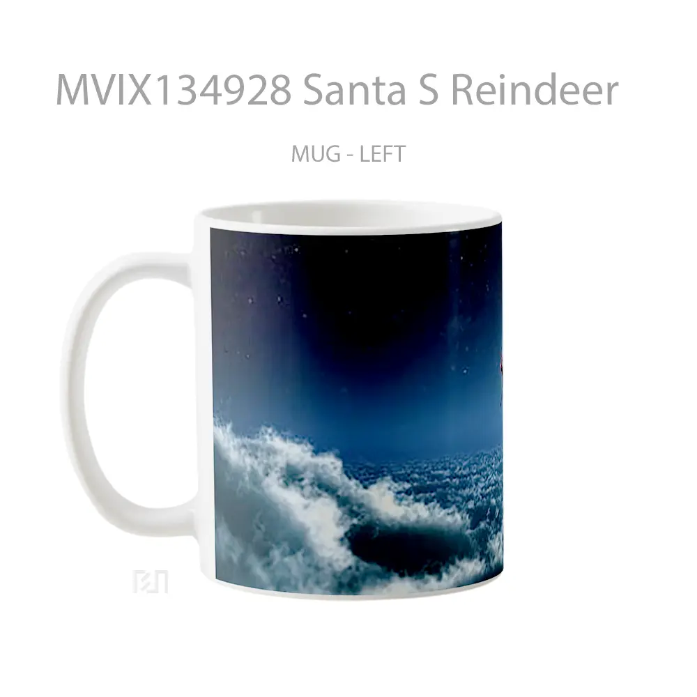Mug Santa S Reindeer Gelas Hewan Lucu - All-side / Desain