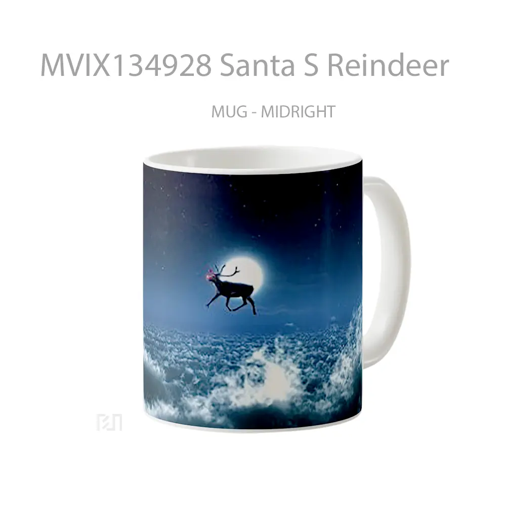Mug Santa S Reindeer Gelas Hewan Lucu - All-side / Desain