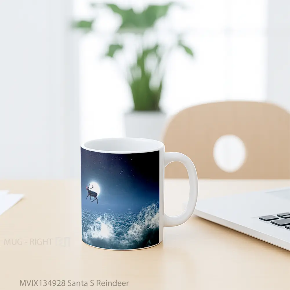 Mug Santa S Reindeer Gelas Hewan Lucu - All-side / Desain