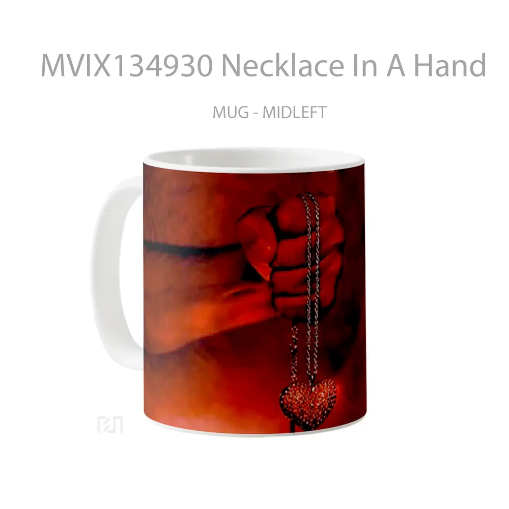 Mug Necklace In A Hand Gelas Keramik Unik - All-side / Desain
