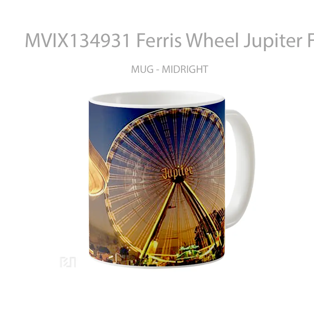 Mug Ferris Wheel Jupiter Ferris Gelas Keramik Unik - All-side / Desain