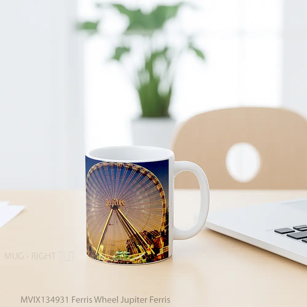 Mug Ferris Wheel Jupiter Ferris Gelas Keramik Unik - All-side / Desain