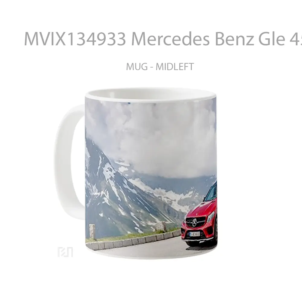 Mug Mercedes Benz Gle 450 Amg Red In Mountains Cangkir Mobil - All-side / Desain