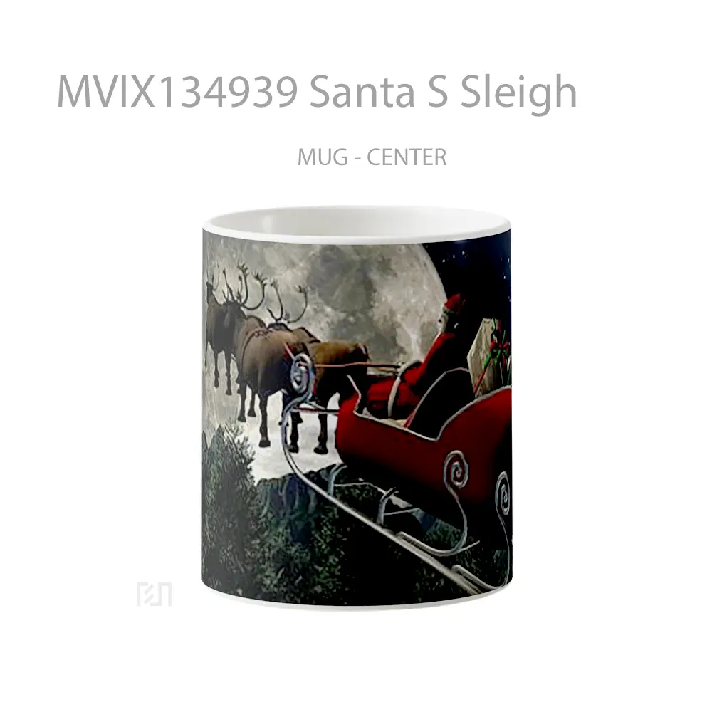 Mug Santa S Sleigh Gelas Keramik Unik