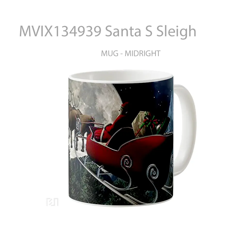 Mug Santa S Sleigh Gelas Keramik Unik - All-side / Desain