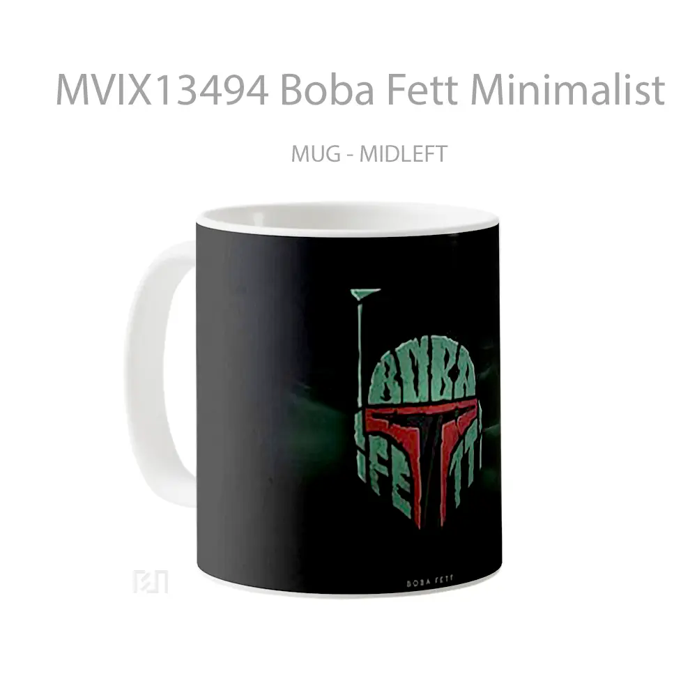 Mug Boba Fett Minimalist Gelas Seni Modern - All-side / Desain