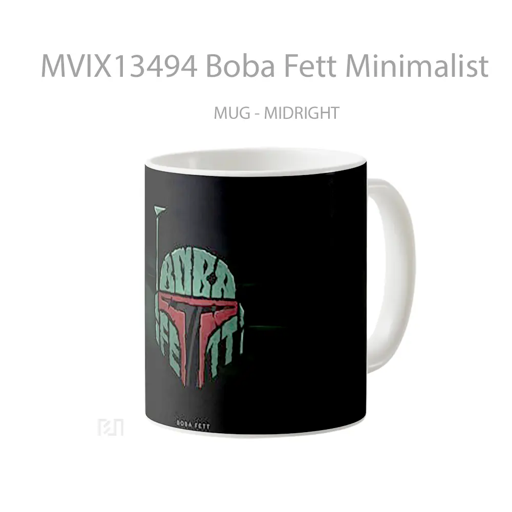 Mug Boba Fett Minimalist Gelas Seni Modern - All-side / Desain