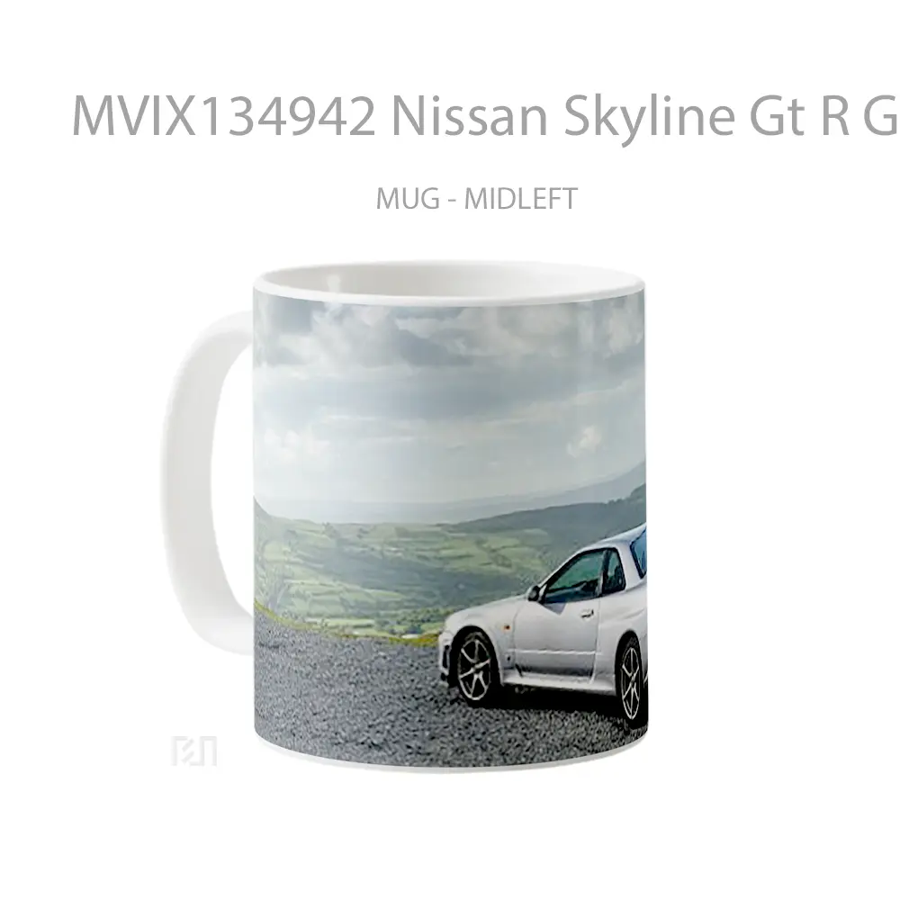 Mug Nissan Skyline Gt R Gray Side Cangkir Mobil - All-side / Desain