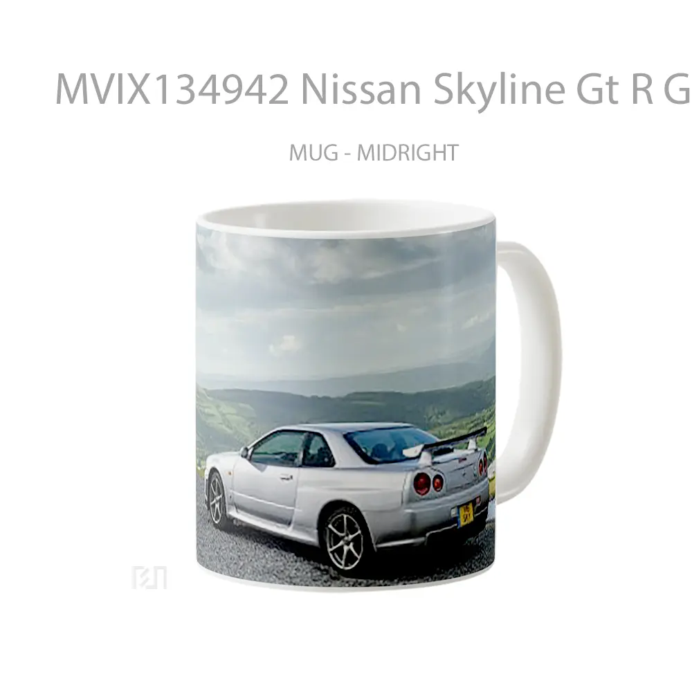 Mug Nissan Skyline Gt R Gray Side Cangkir Mobil - All-side / Desain