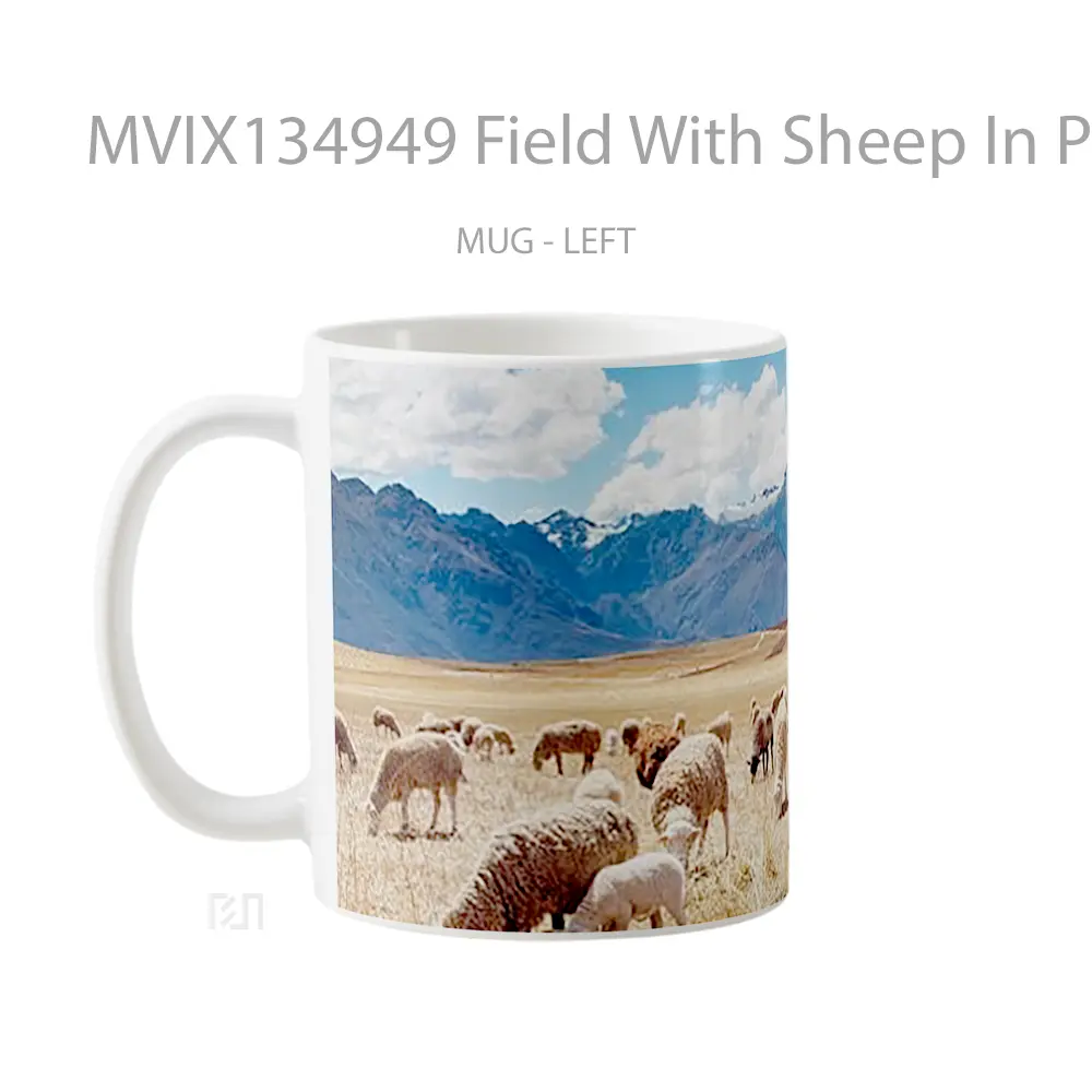 Mug Field With Sheep In Peru Gelas Hewan Lucu - All-side / Desain