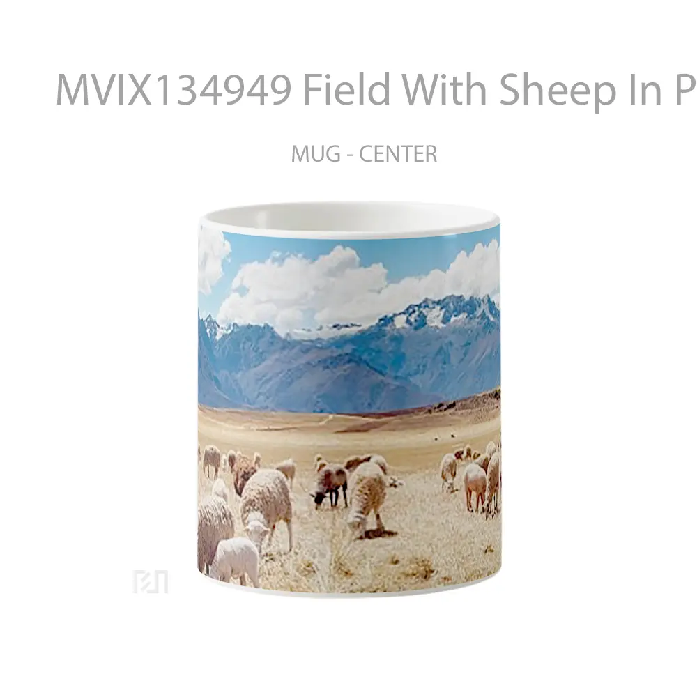 Mug Field With Sheep In Peru Gelas Hewan Lucu