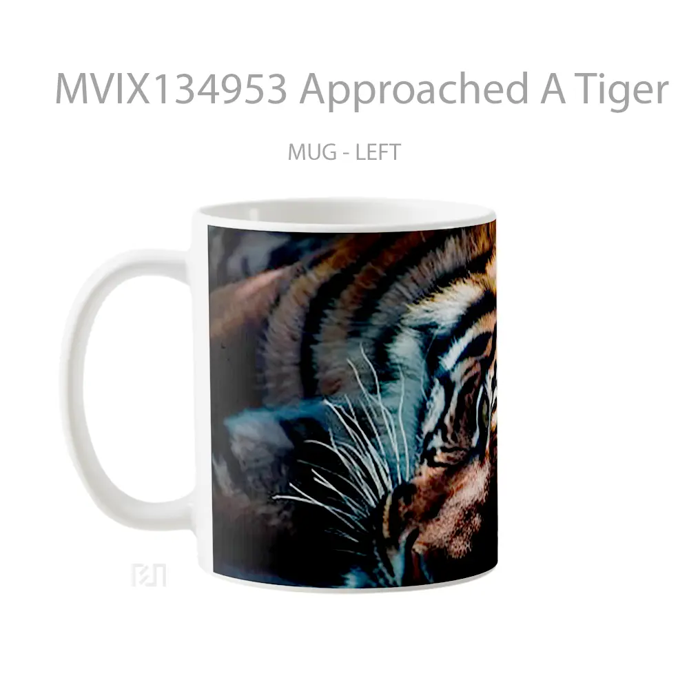 Mug Approached A Tiger Gelas Hewan Lucu - All-side / Desain