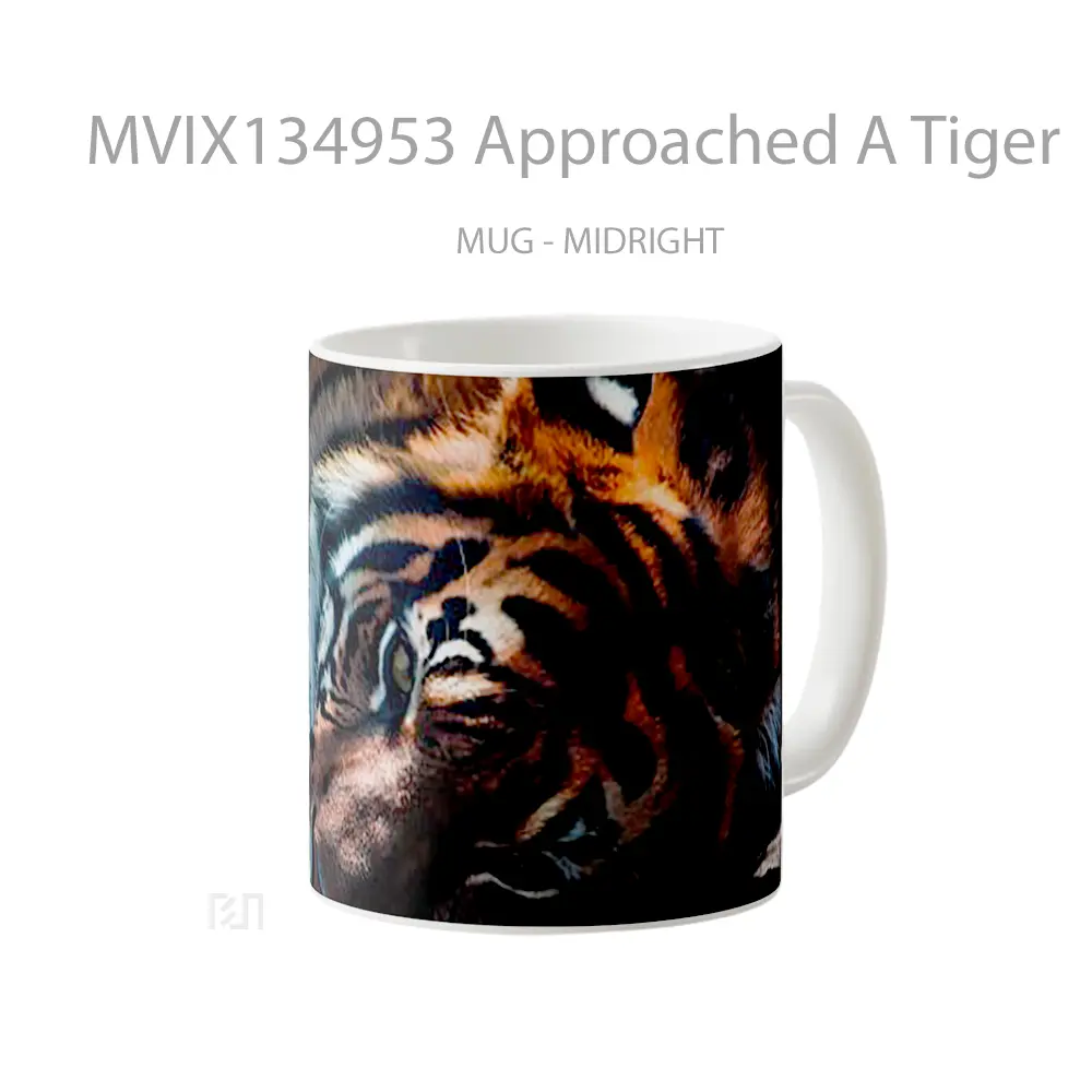 Mug Approached A Tiger Gelas Hewan Lucu - All-side / Desain