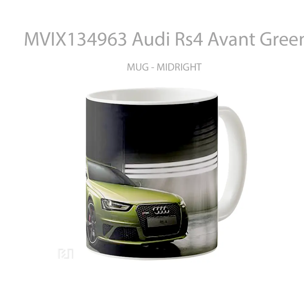 Mug Audi Rs4 Avant Green Cangkir Mobil - All-side / Desain